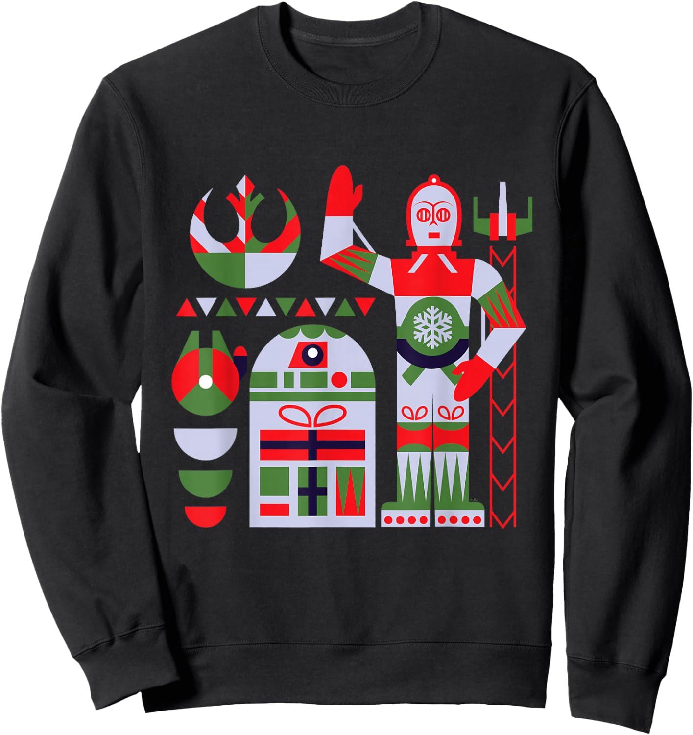 Star Wars R2-D2 and C-3PO Holiday Droids Rebel Christmas Sweatshirt - Sweatshirt | Black
