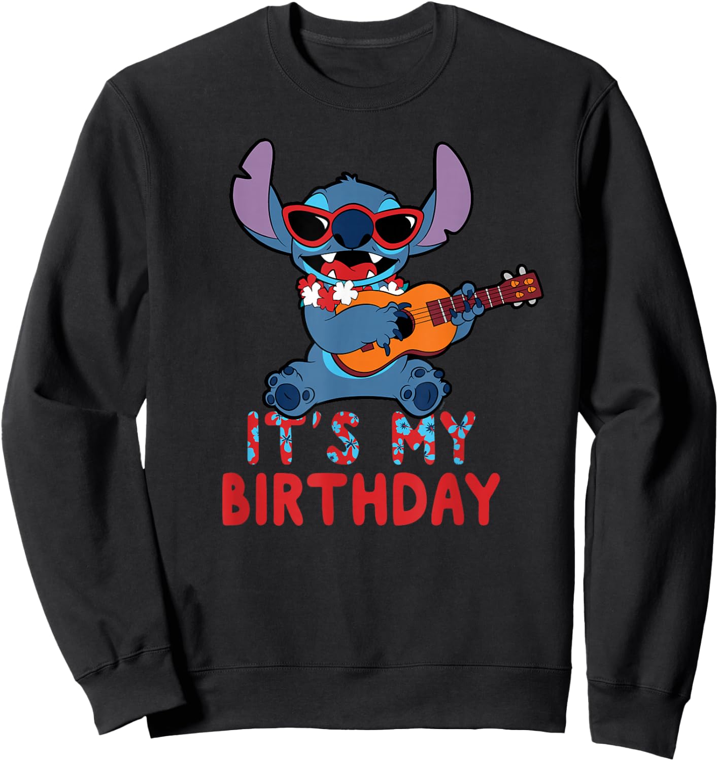 Disney Lilo & Stitch Tropical Party It's My Birthday Sweatshirt - Sweatshirt | Black