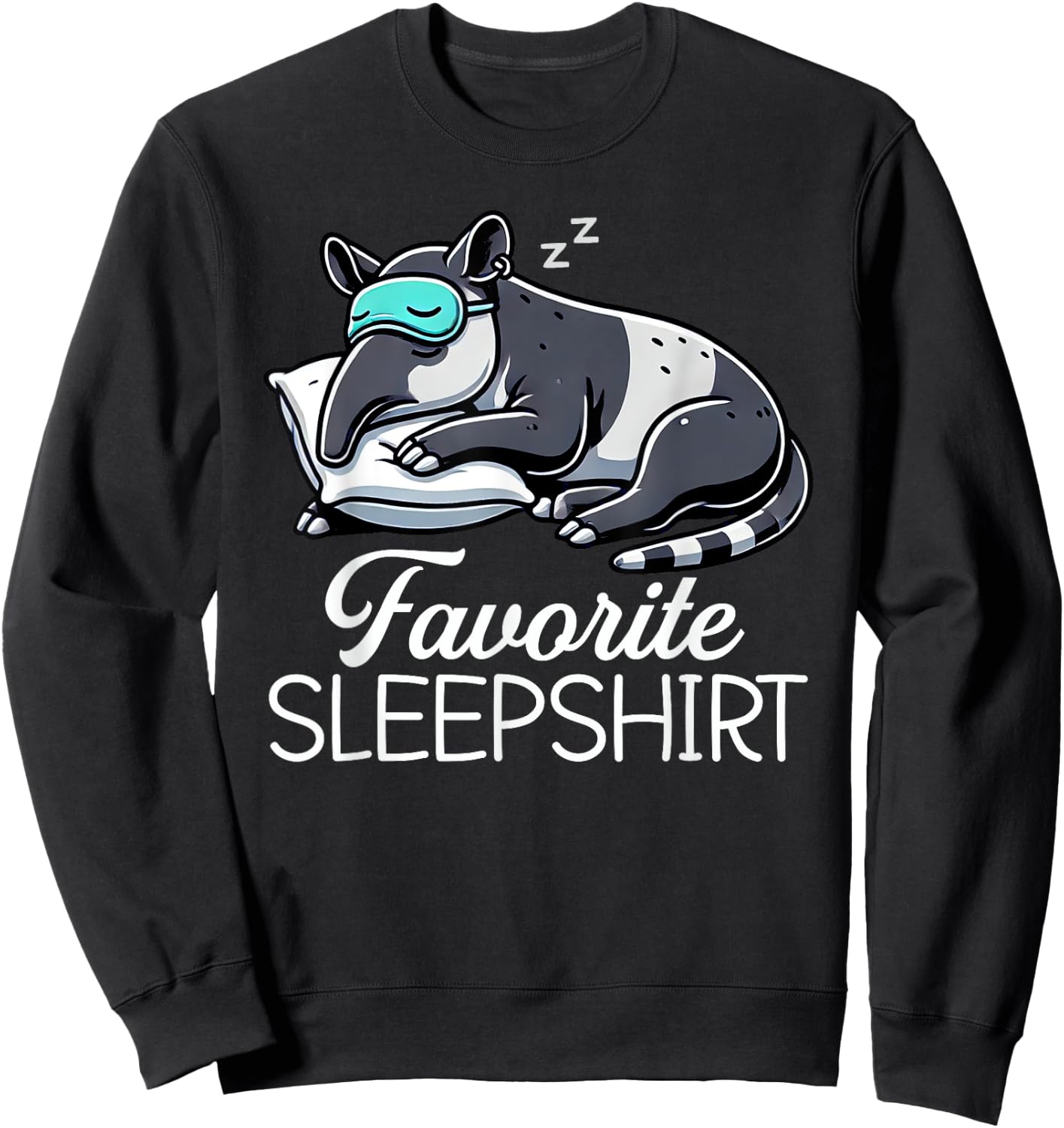 Tapir Official Sleep Shirt Funny Tapir Napping Pyjamas Sweatshirt - Sweatshirt | Black