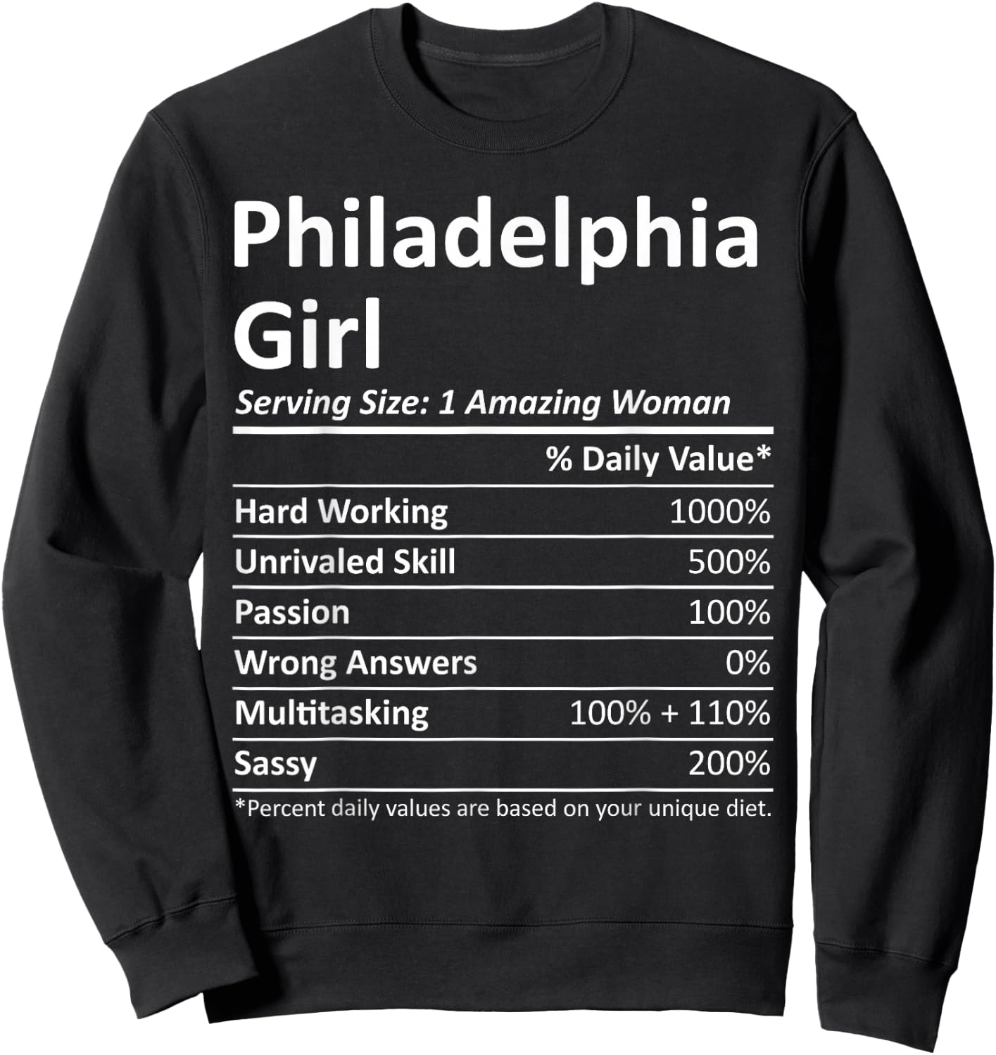 PHILADELPHIA GIRL PA PENNSYLVANIA Funny City Home Roots Gift Sweatshirt - Sweatshirt | Black