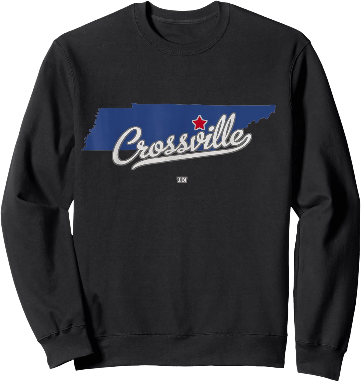Crossville Tennessee TN Map Sweatshirt - Sweatshirt | Black