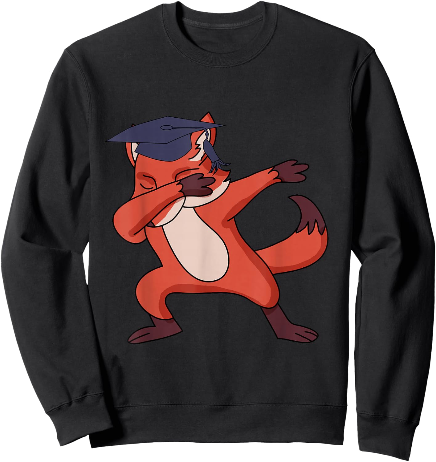 Dabbing Graduate Fox - Funny Graduation Animal Shirt Sweatshirt - Sweatshirt | Black