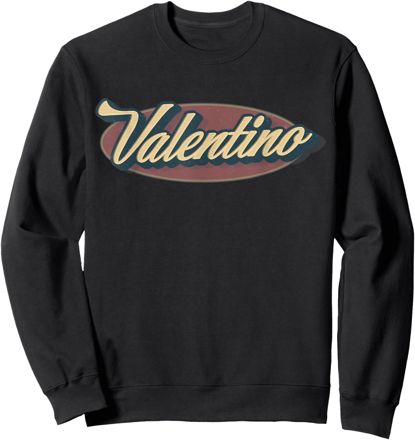 Valentino Name Personalized Vintage Retro Gifts Men Women Sweatshirt - Sweatshirt | Black