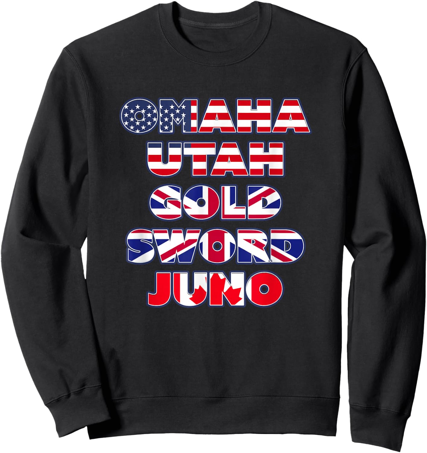 D-Day Normandy Beaches 80th Anniversary Commemorative WWII Sweatshirt - Sweatshirt | Black