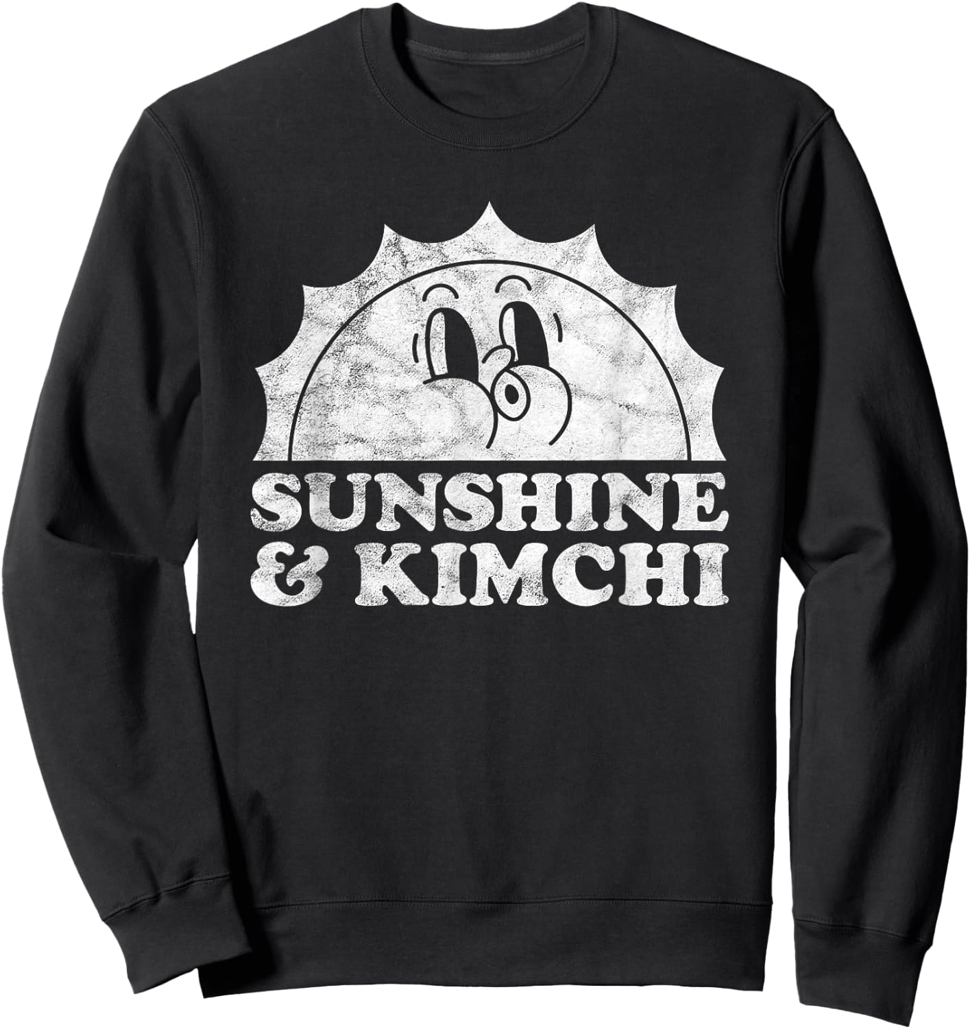 Sunshine and Kimchi Retro Vintage Sun Sweatshirt - Sweatshirt | Black