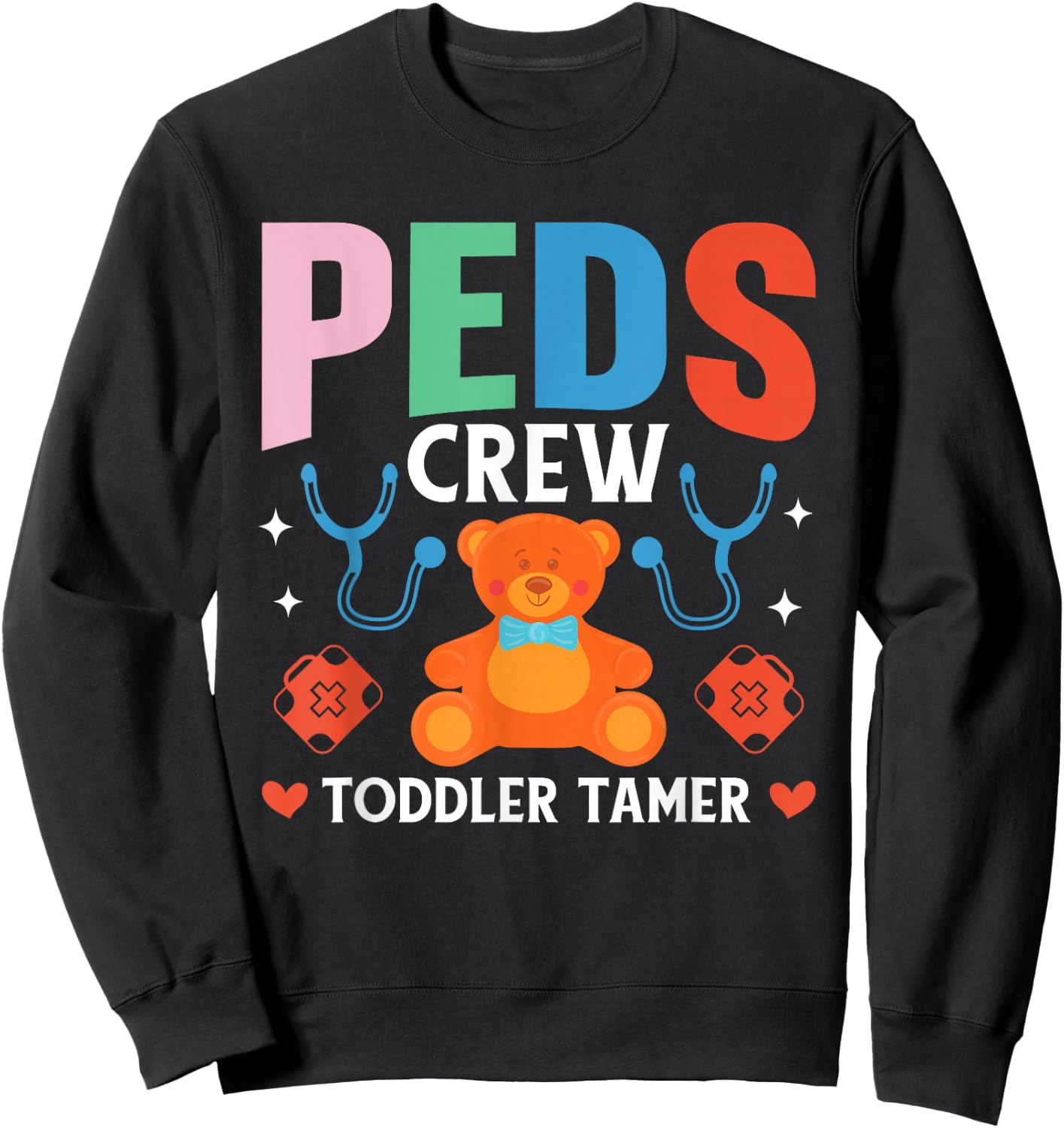 Peds Crew Pediatric Nurse Squad Peds Nurse Pediatric Nursing Sweatshirt - Sweatshirt | Black