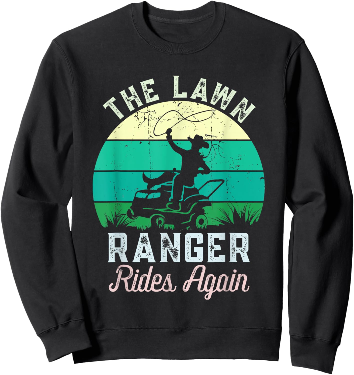 Lawn Life Styles Creations -Adults, Kids Funny Lawn Caretaker Lawnmower Sweatshirt - Sweatshirt | Black