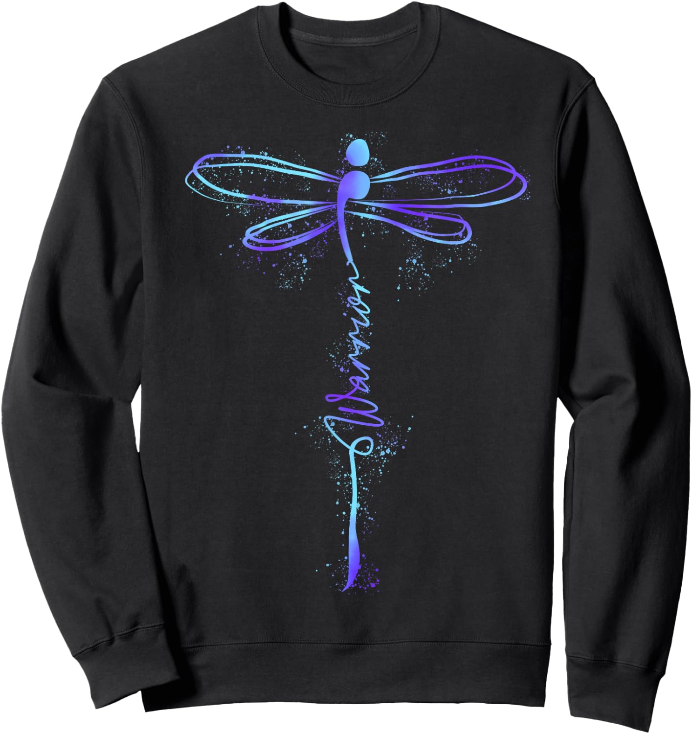 Suicide Prevention Awareness Warrior Teal Purple Dragonfly Sweatshirt - Sweatshirt | Black