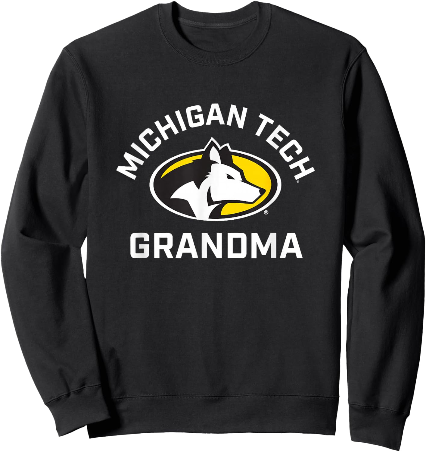 Michigan Tech Huskies Arched Grandma Sweatshirt - Sweatshirt | Black
