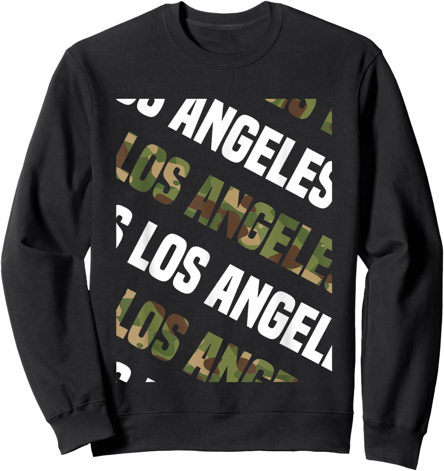Los Angeles Camo Pattern Green Camouflage Sweatshirt - Sweatshirt | Black