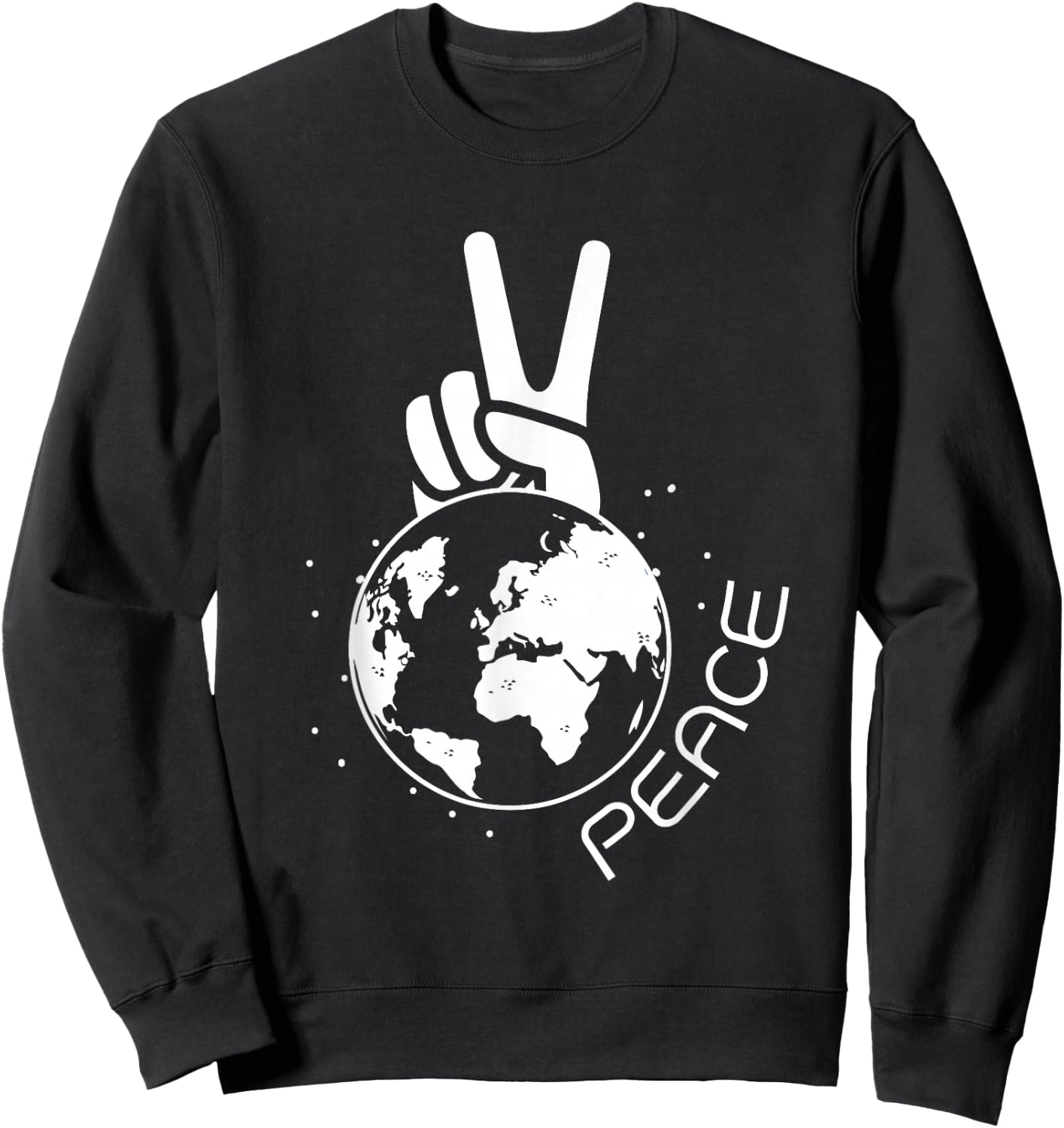 World Peace Earth Day Save Seas Environmental Peace Sign Sweatshirt - Sweatshirt | Black