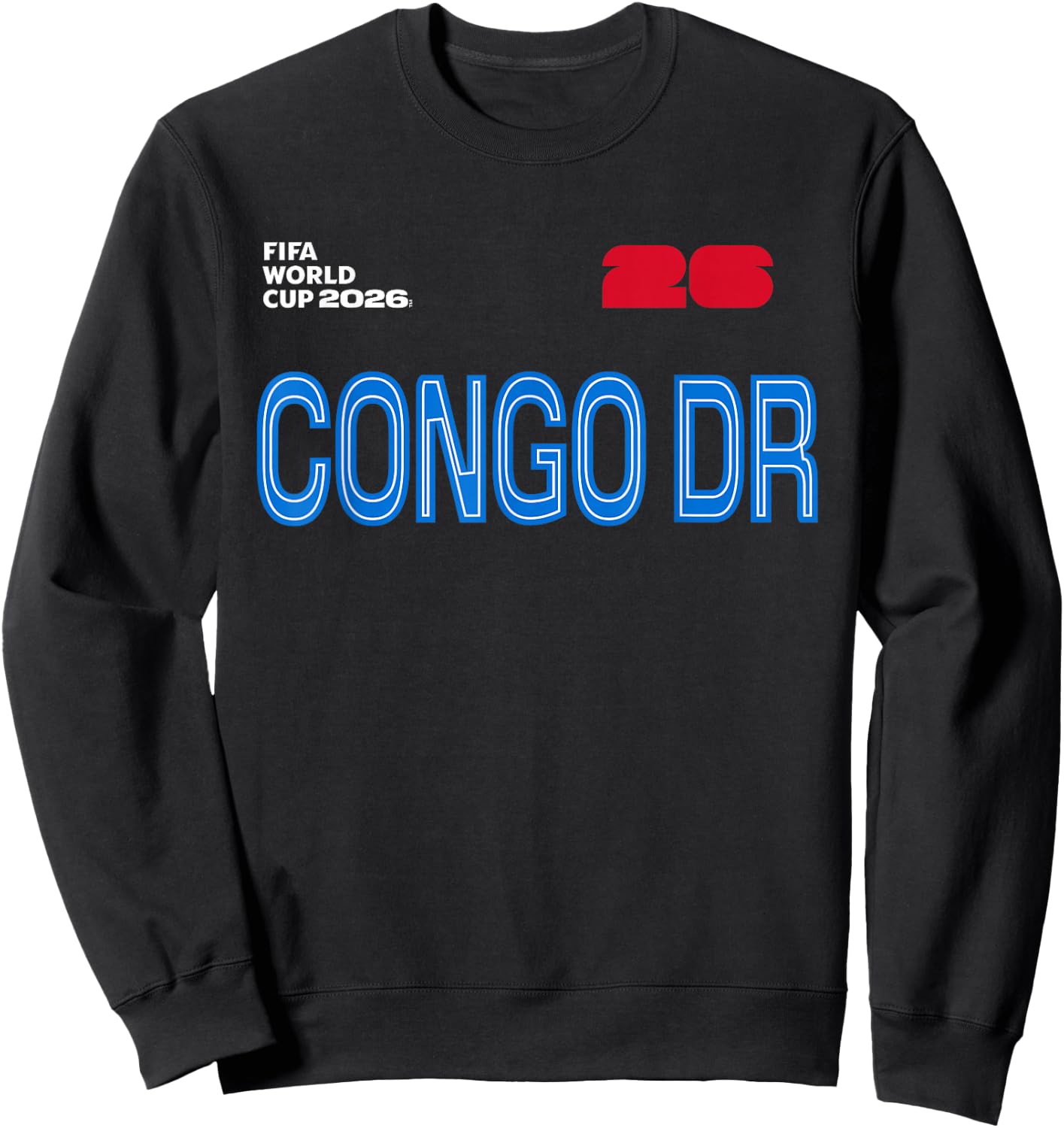 FIFA World CUP26 Congo DR Outline Graphic Sweatshirt - Sweatshirt | Black