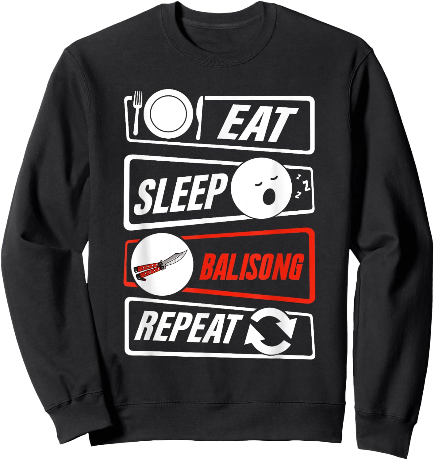 Balisong Knife Batangas Butterfly Folding Pocketknife Sweatshirt - Sweatshirt | Black