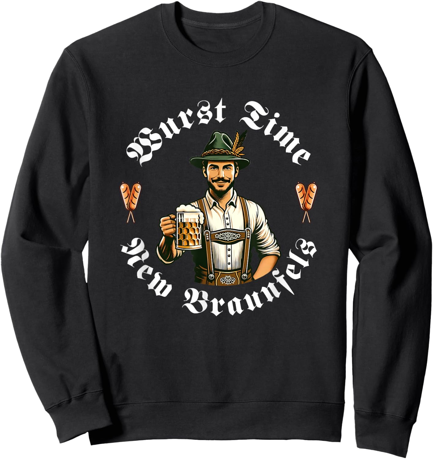 Wurst Time New Braunfels German Wurst Festival Funny Sweatshirt - Sweatshirt | Black
