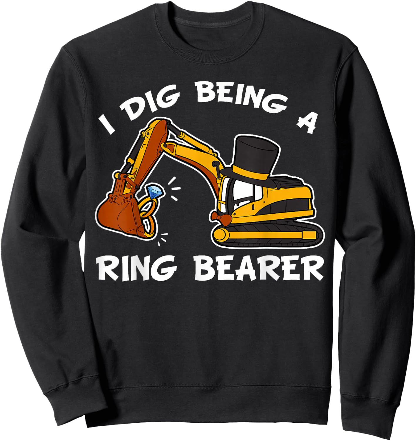 Ring Bearer Wedding Reception Groom Toddler Tractor Gift Sweatshirt - Sweatshirt | Black