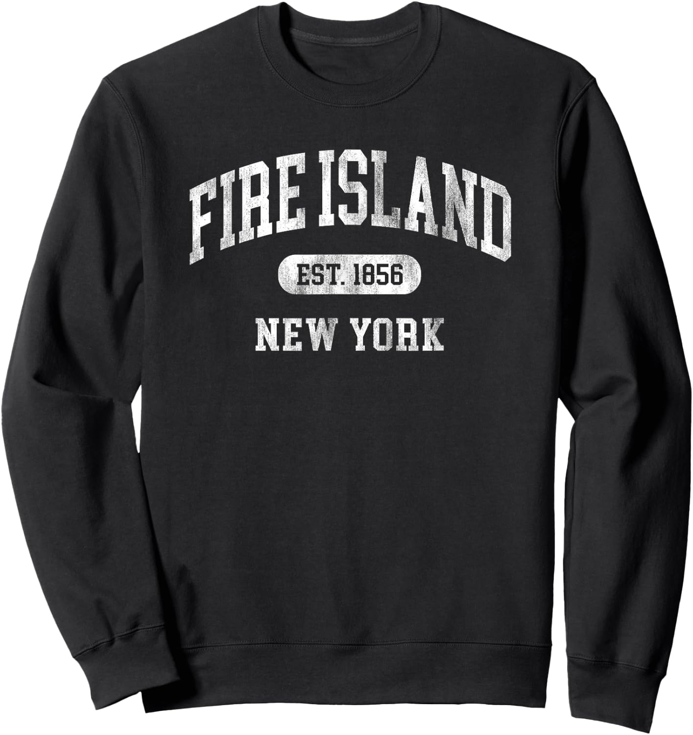 Fire Island New York Souvenir Retro Preppy Throwback Vintage Sweatshirt - Sweatshirt | Black