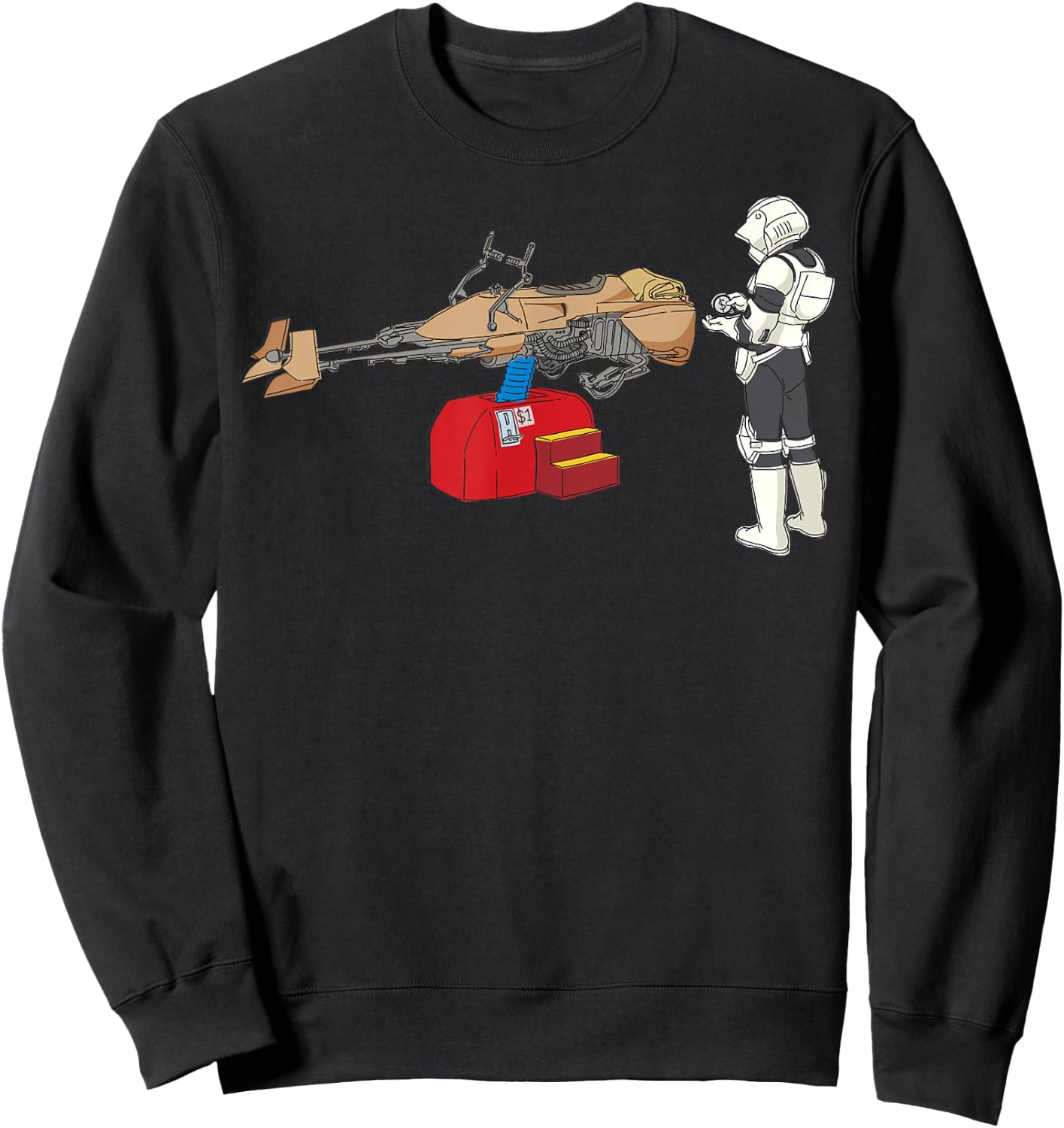 Star Wars Stormtrooper Coin Operated Speeder Bike Sweatshirt - Sweatshirt | Black