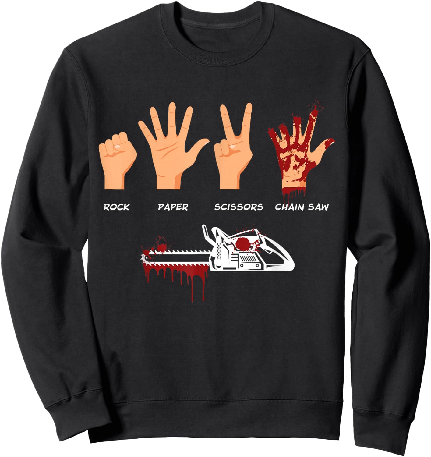Jimbeels Men's Rock Paper Scissors Chain Saw Funny Forestry Workers Saying Sweatshirt - Sweatshirt | Black