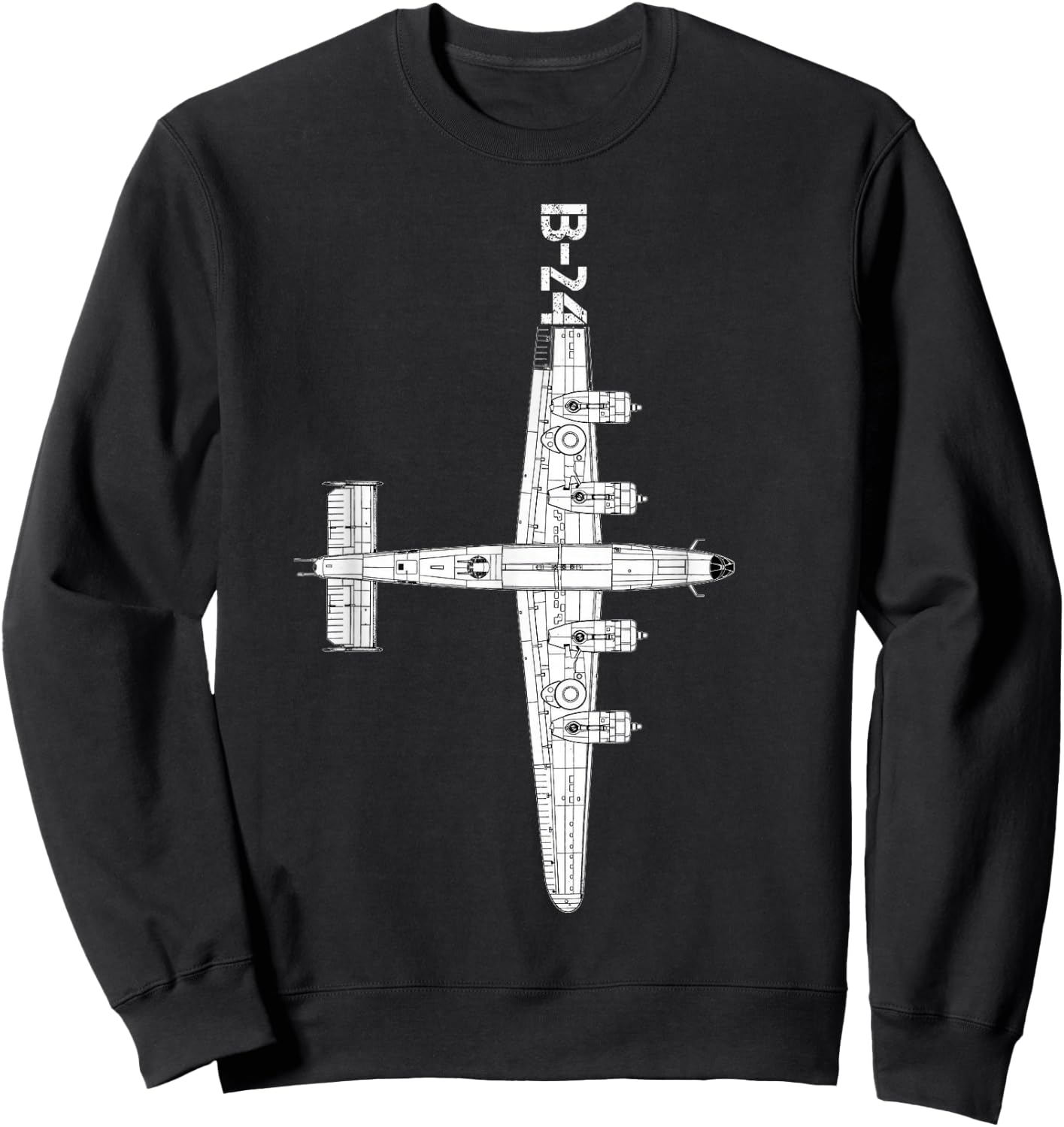 Consolidated B-24 Liberator Heavy Bomber WW2 Airplane Sweatshirt - Sweatshirt | Black
