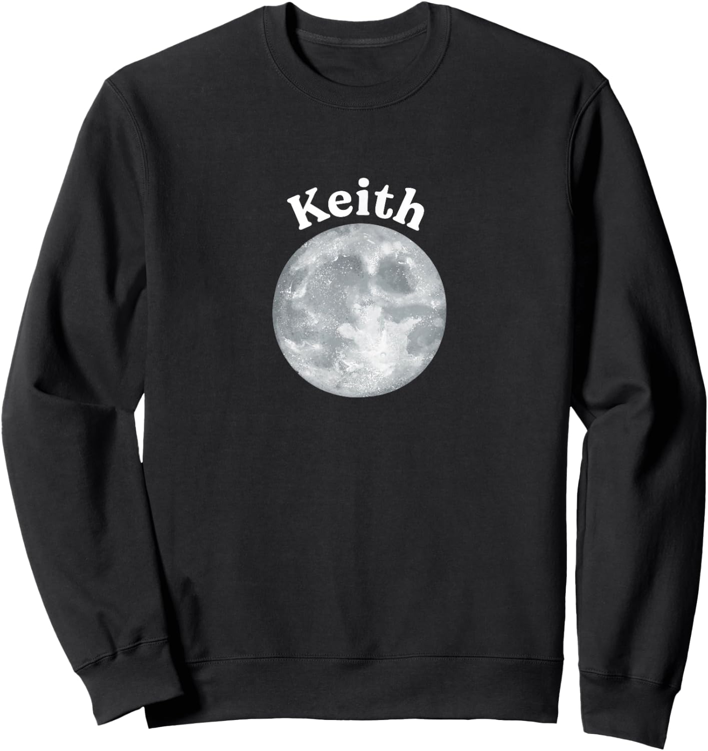 Keith (with a picture of a moon) Sweatshirt - Sweatshirt | Black