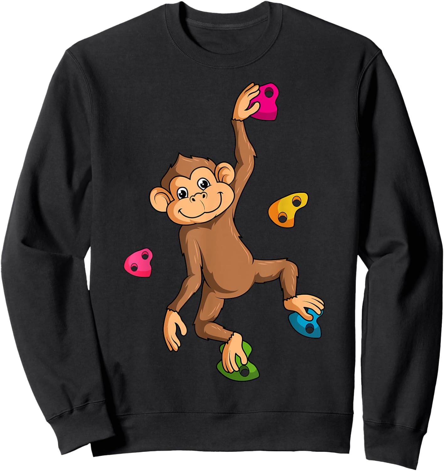 Bouldering Climber Free Climbing Monkey Small Rock Formation Sweatshirt - Sweatshirt | Black