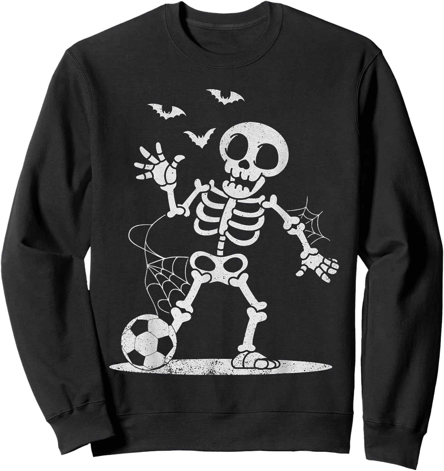 Soccer Skeleton Halloween Men Boys Soccer Player Halloween Sweatshirt - Sweatshirt | Black