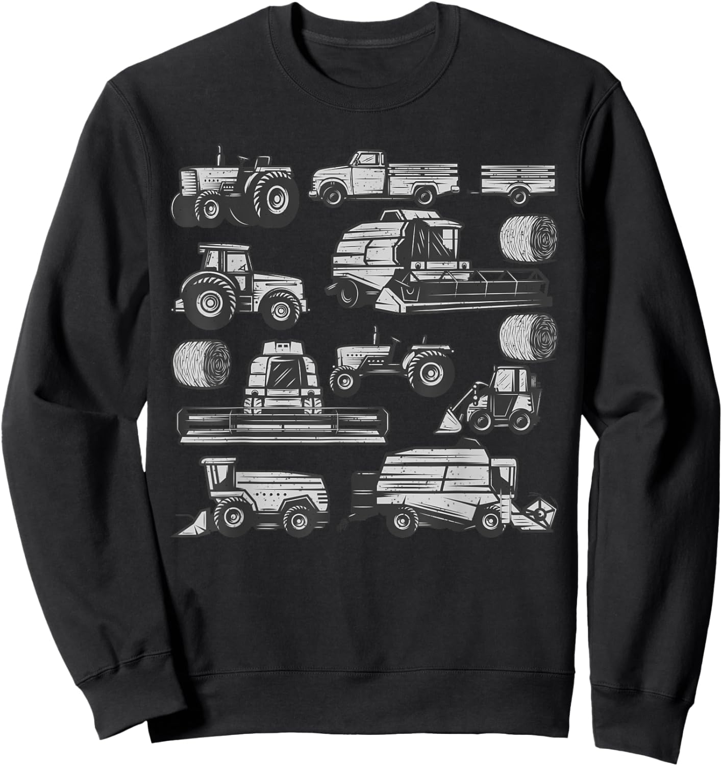 Tractor Farmer Art Women Kids Farming Trucks Lover Sweatshirt - Sweatshirt | Black
