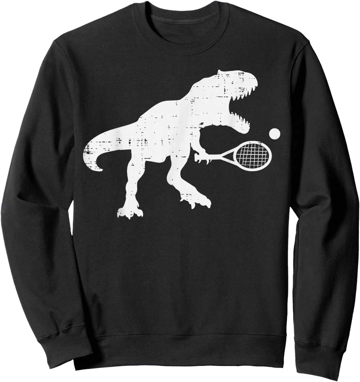 Trex Tennis Tennisaurus Funny Dinosaur Player Men Boys Kids Sweatshirt - Sweatshirt | Black