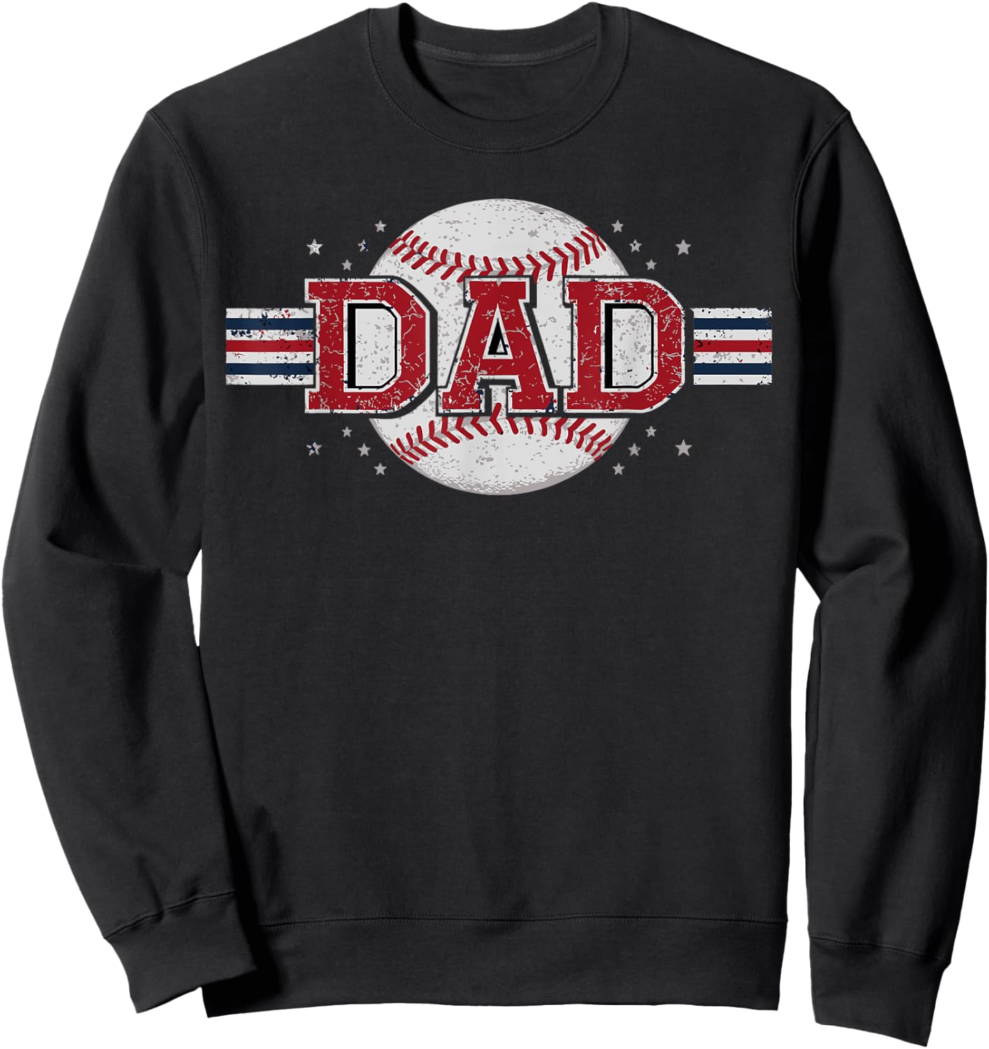 Dad Baseball Design for Sports Loving Father Retro Baseball Sweatshirt - Sweatshirt | Black