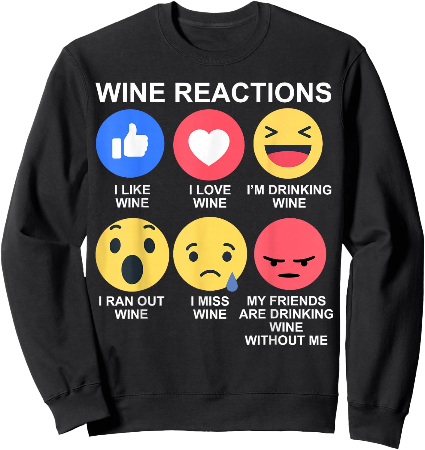 Wine Reactions Sweatshirt - Sweatshirt | Black