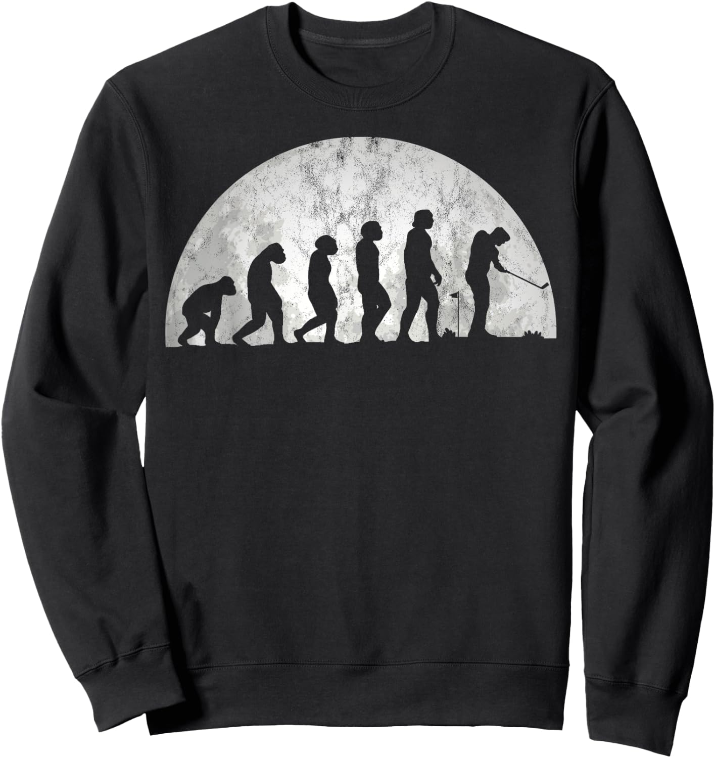 Golf Evolution - Evolution Of Man Golfing Sweatshirt - Sweatshirt | Black