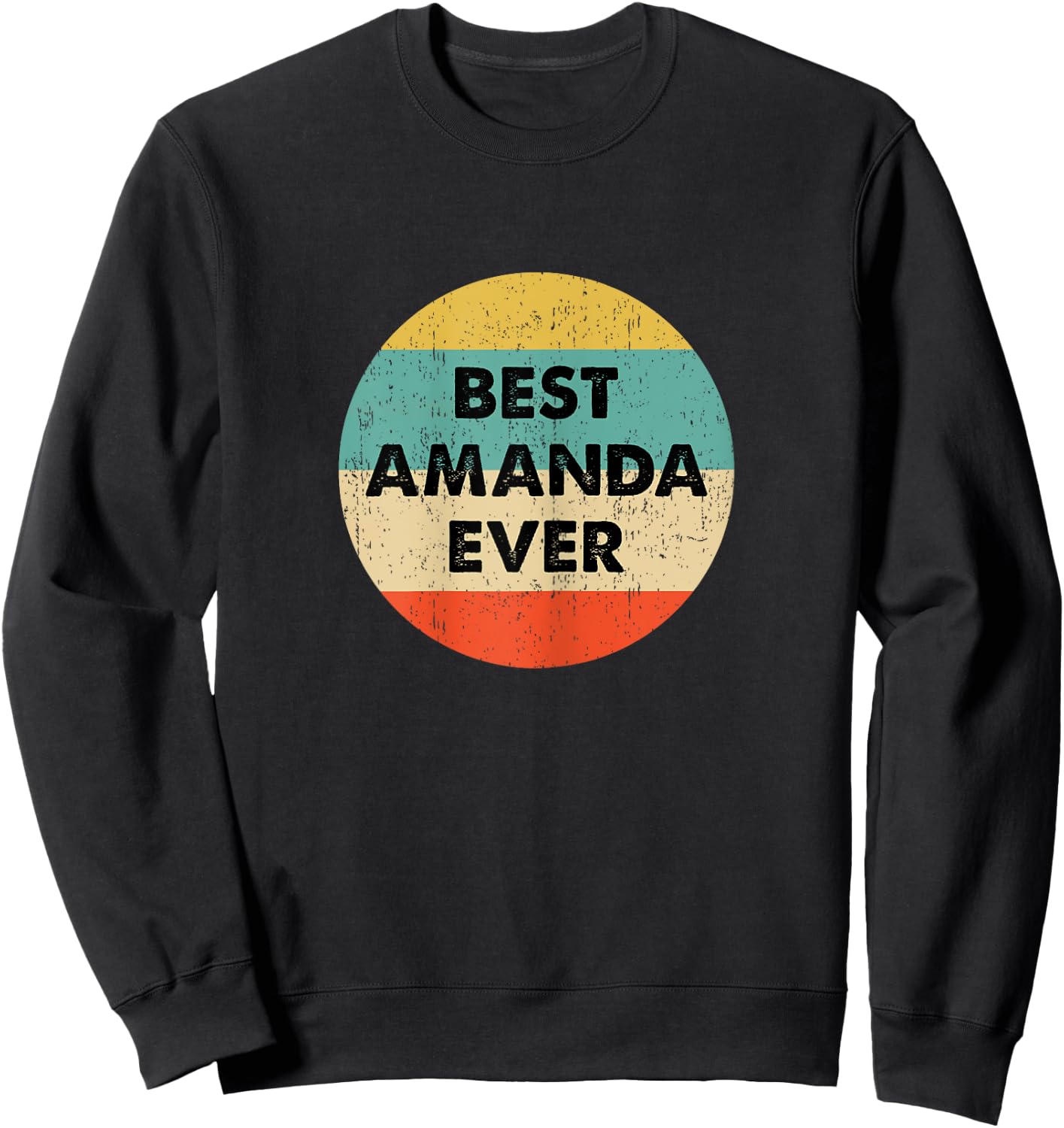 Amanda Name Shirts & Gifts Amanda Name Women's Black XS Classic Fit Short Sleeve Round Neck Personalized Letter Print Sweatshirt - Sweatshirt | Black