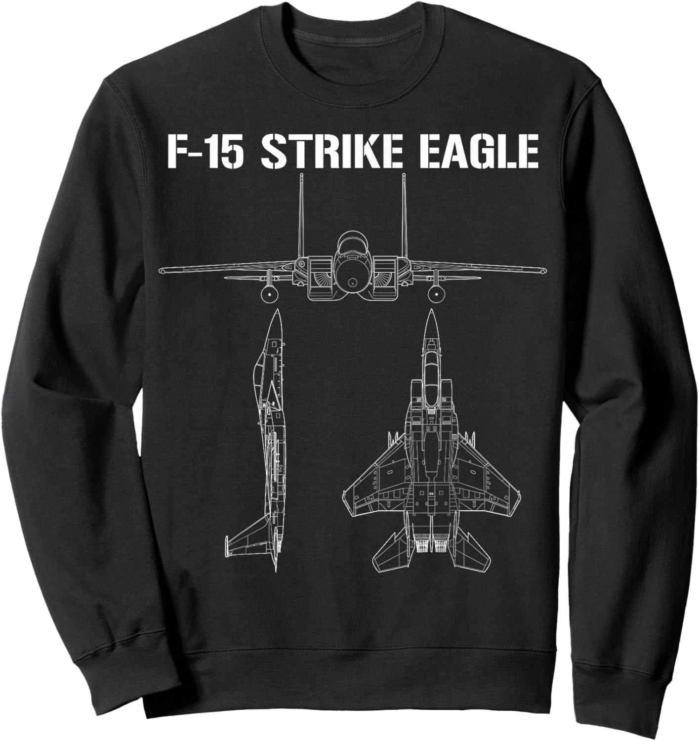F15 Strike Eagle Shirt Vintage Military Pilot Sweatshirt - Sweatshirt | Black