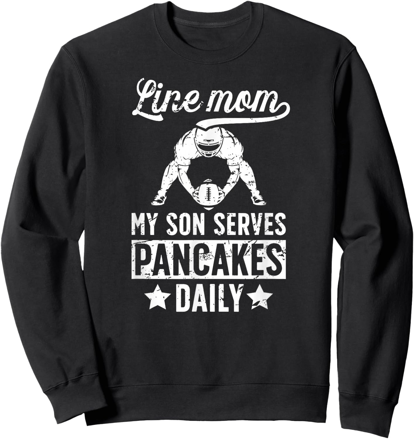 Football Line Mom Funny Mom Of A Football Lineman Mama Sweatshirt - Sweatshirt | Black