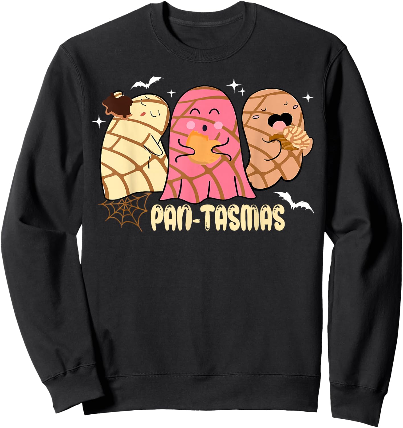 Pantasmas Ghost Funny Spooky Conchas Mexican Ghost Halloween Sweatshirt - Sweatshirt | Black
