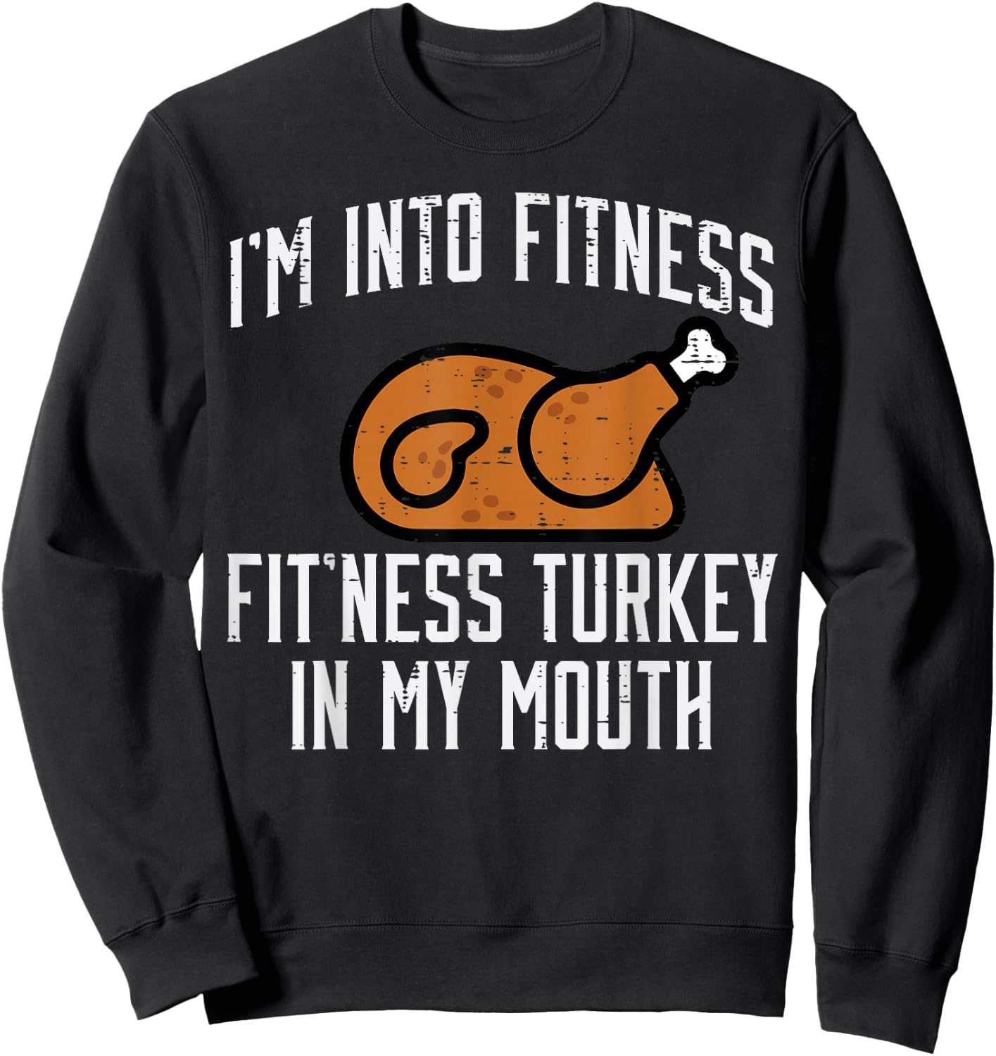 Thanksgiving Fitness Turkey Mouth Funny Workout Women Men Sweatshirt - Sweatshirt | Black