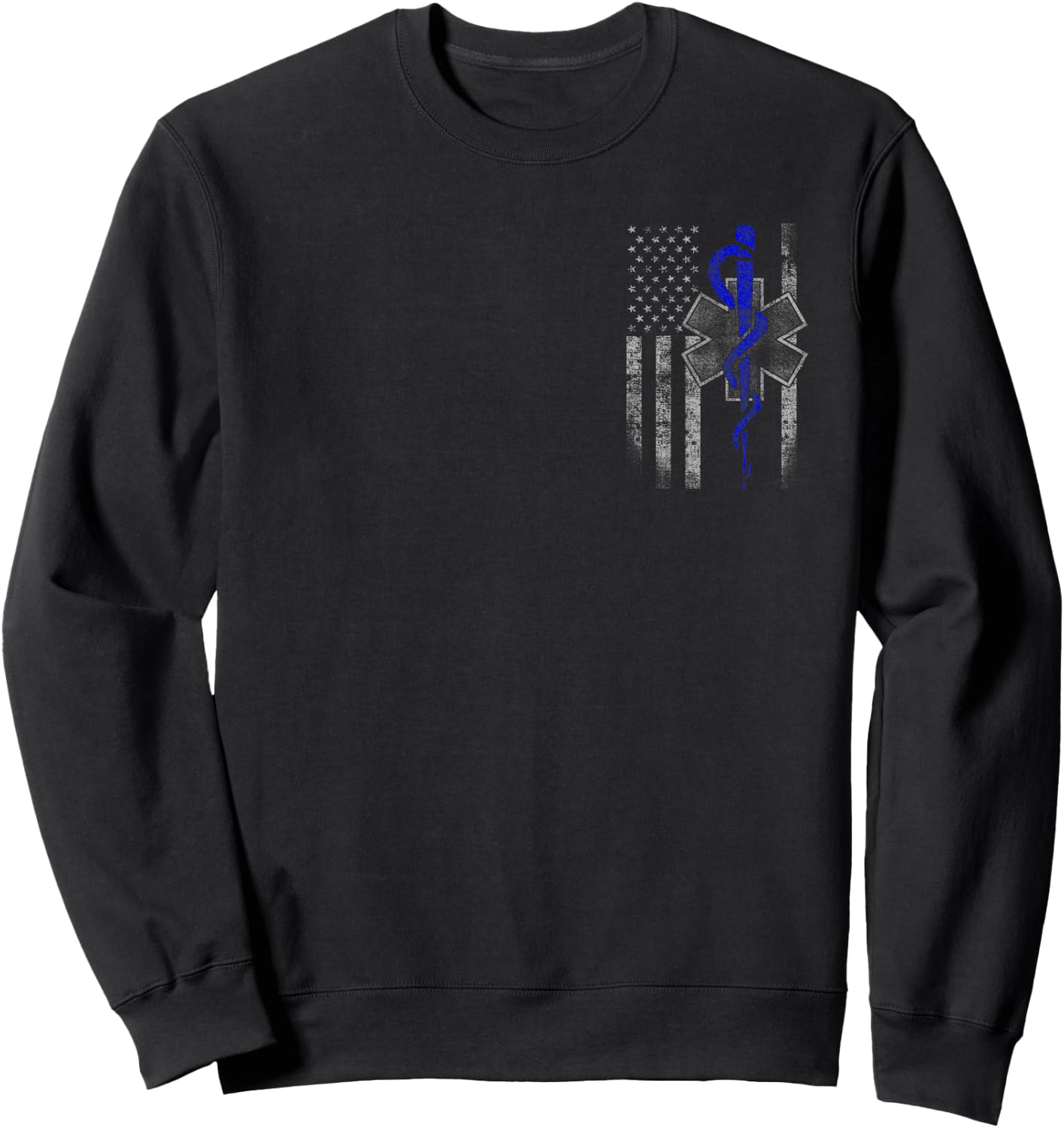 EMT/First Responder Flag Sweatshirt - Sweatshirt | Black