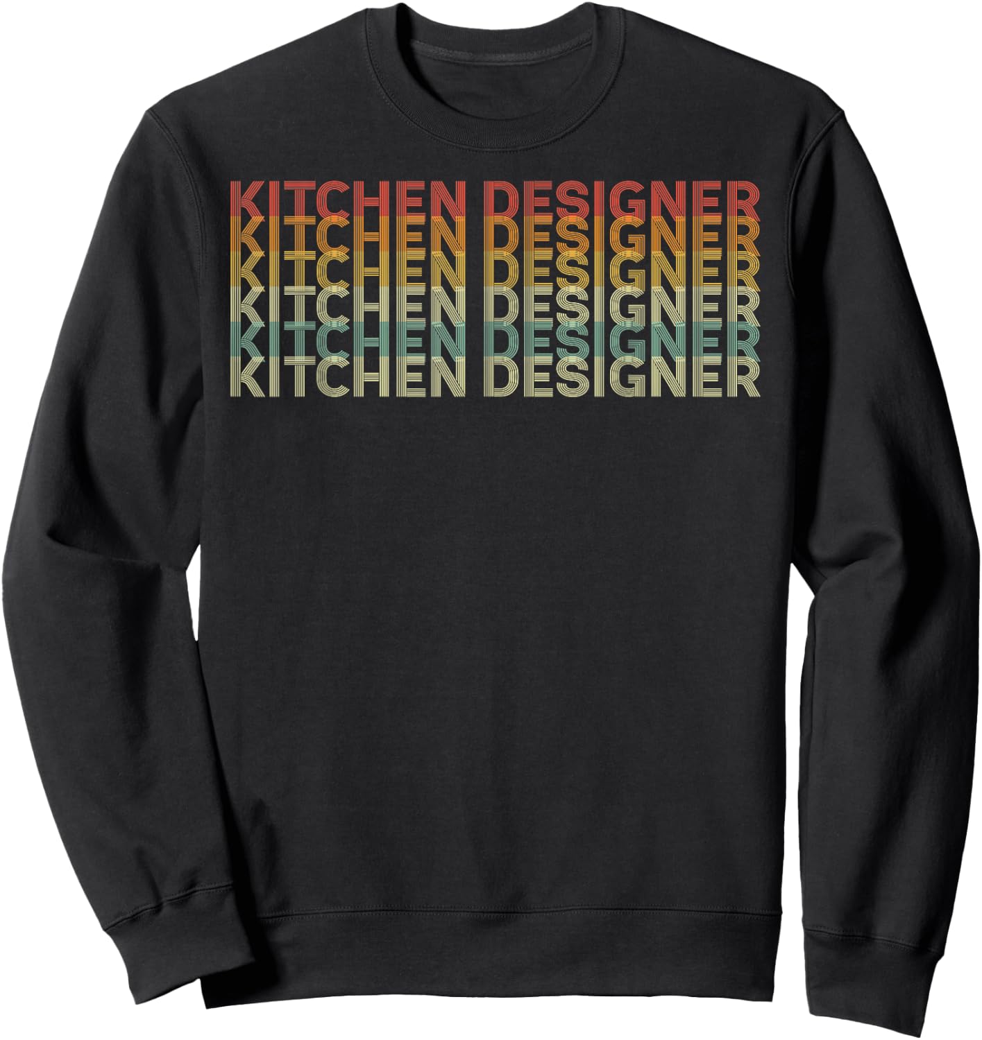 Retro 70s Kitchen Designer Job Title Sweatshirt - Sweatshirt | Black