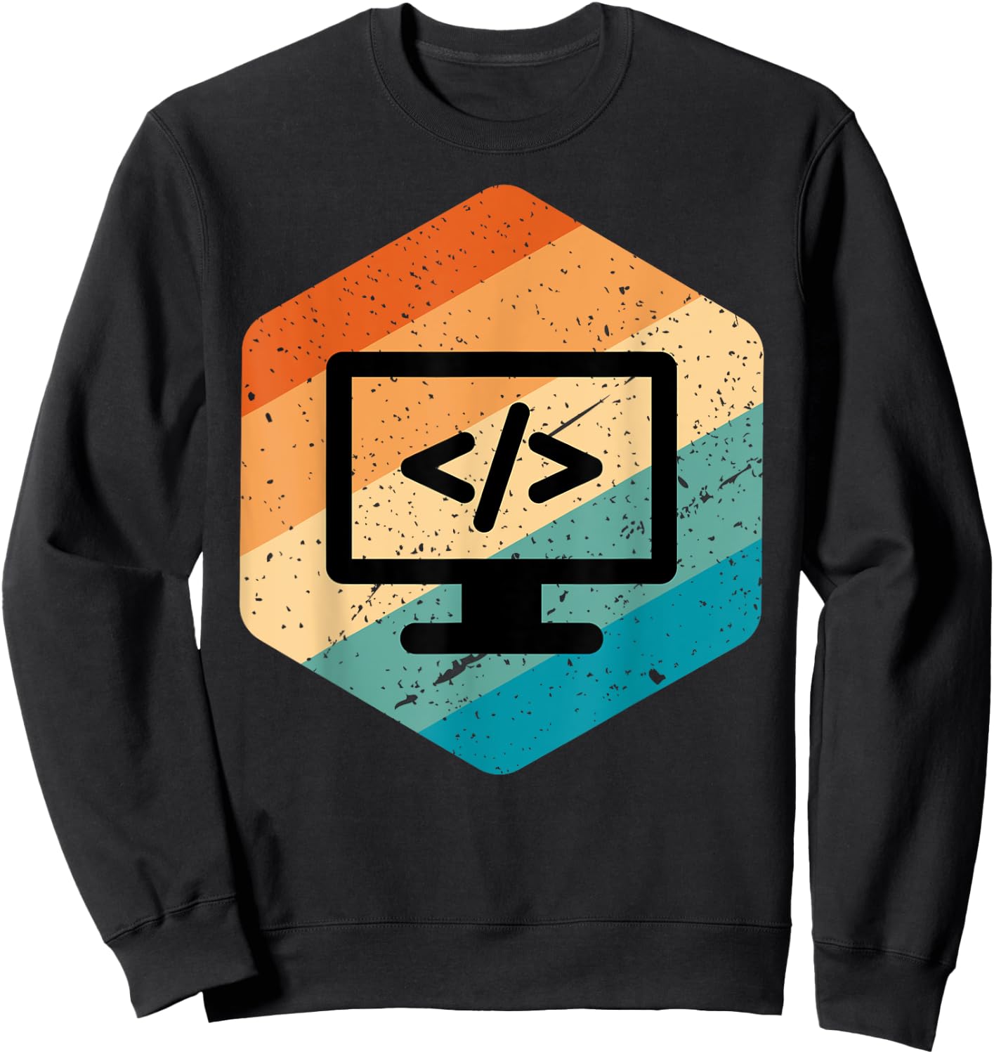 Retro Vintage Look Web Developer - CSS, JavaScript, and HTML Sweatshirt - Sweatshirt | Black