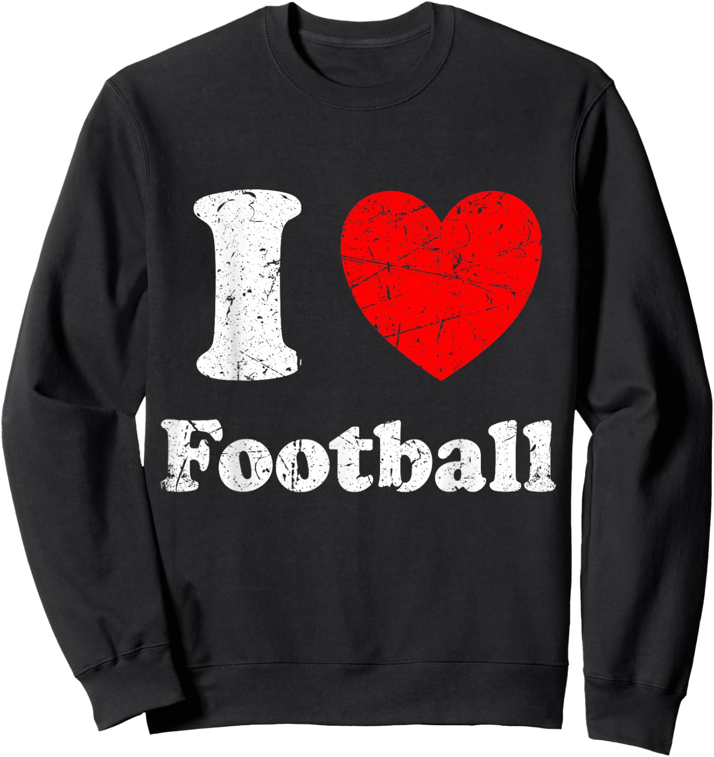 I Love Football Graphic Sweatshirt - Sweatshirt | Black