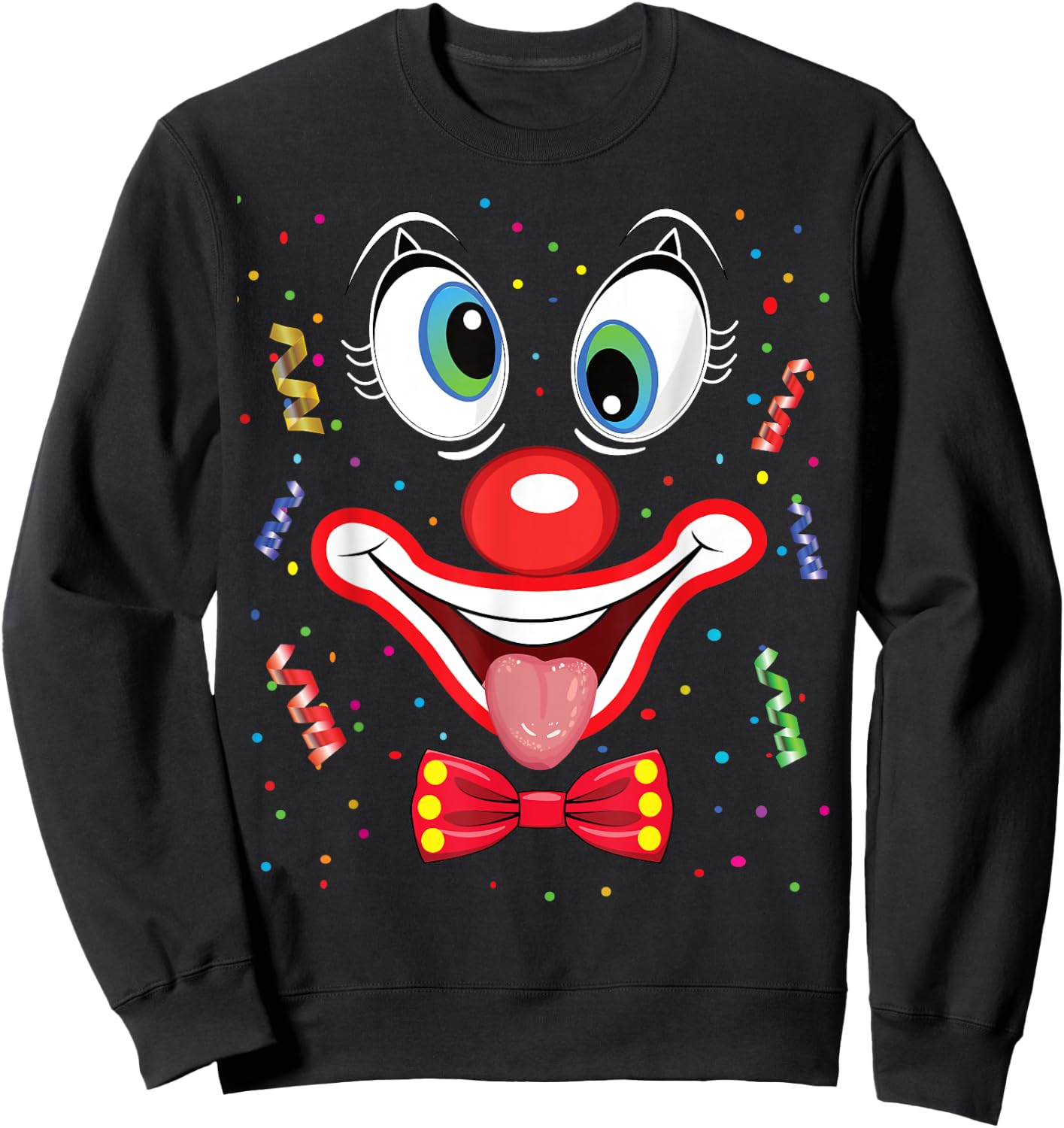 Carnival Clown Face Circus Costume Kids Men Women Carnivals Sweatshirt - Sweatshirt | Black