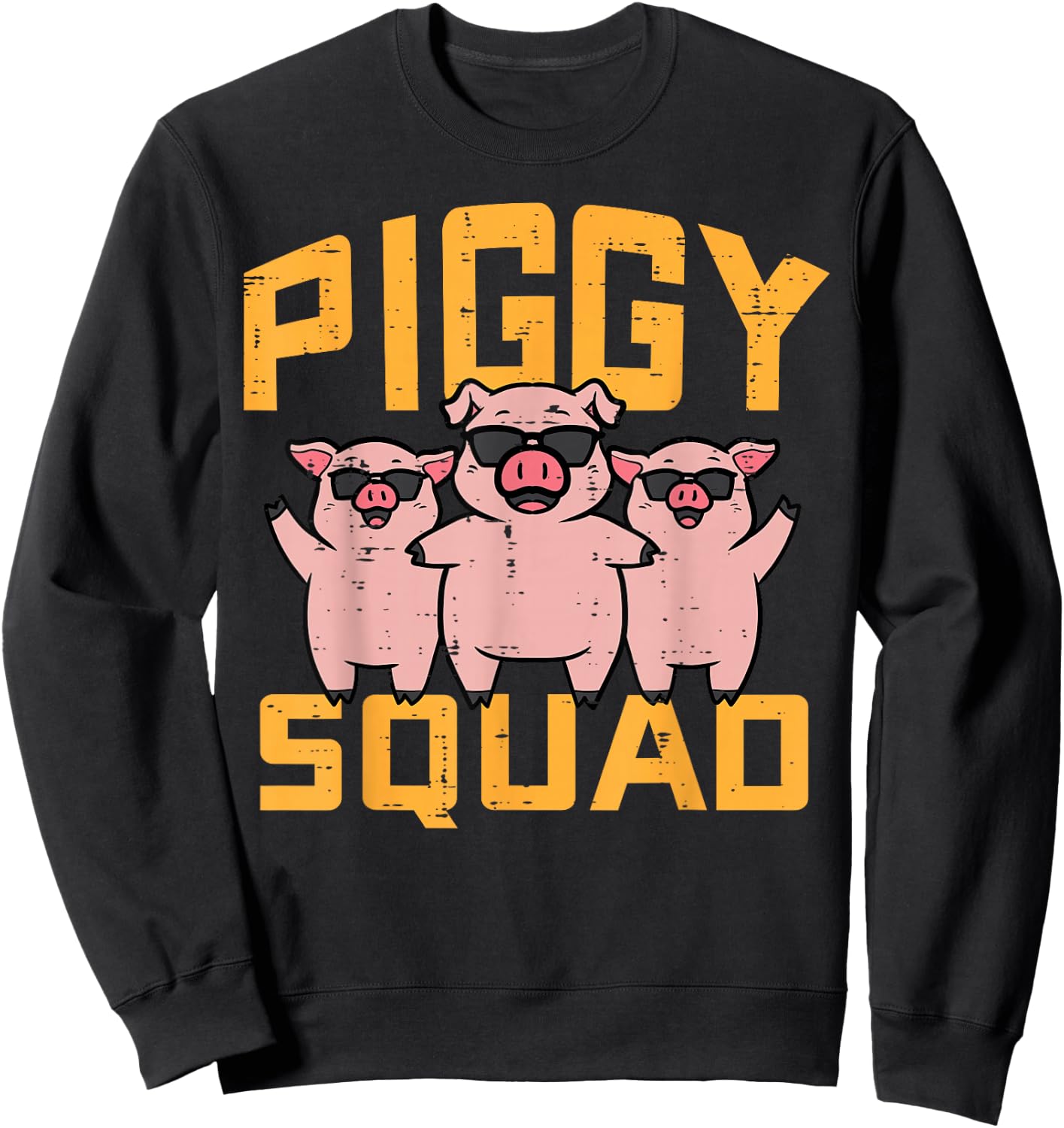 Pig Lover Piggy Squad Hog Farmer Crew Swine Women Men Kids Sweatshirt - Sweatshirt | Black
