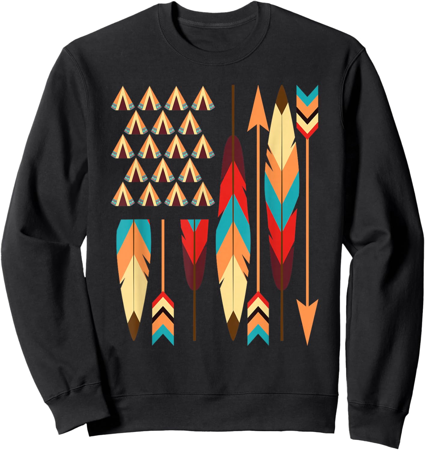 Native American Pride USA Flag Sweatshirt - Sweatshirt | Black