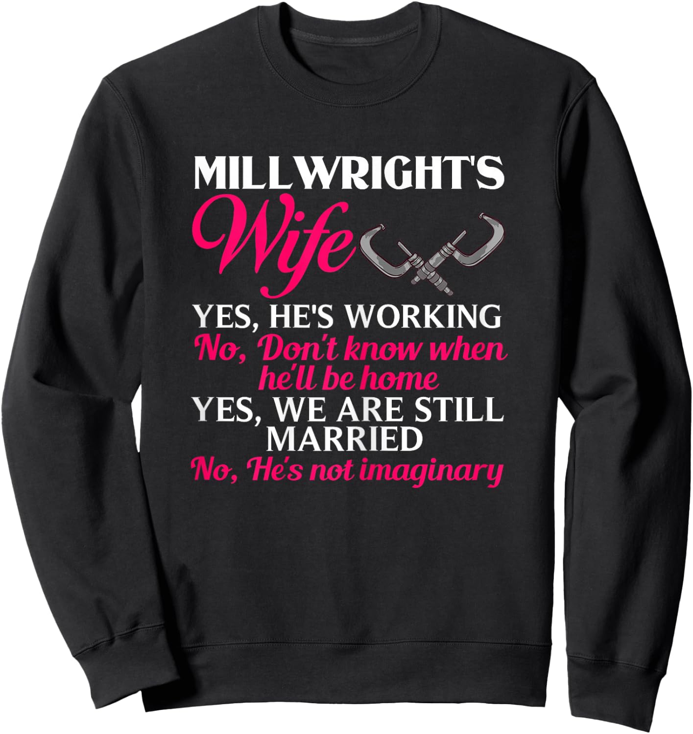 Millwright Wife Training Industrial Mechanic Welding Tools Sweatshirt - Sweatshirt | Black