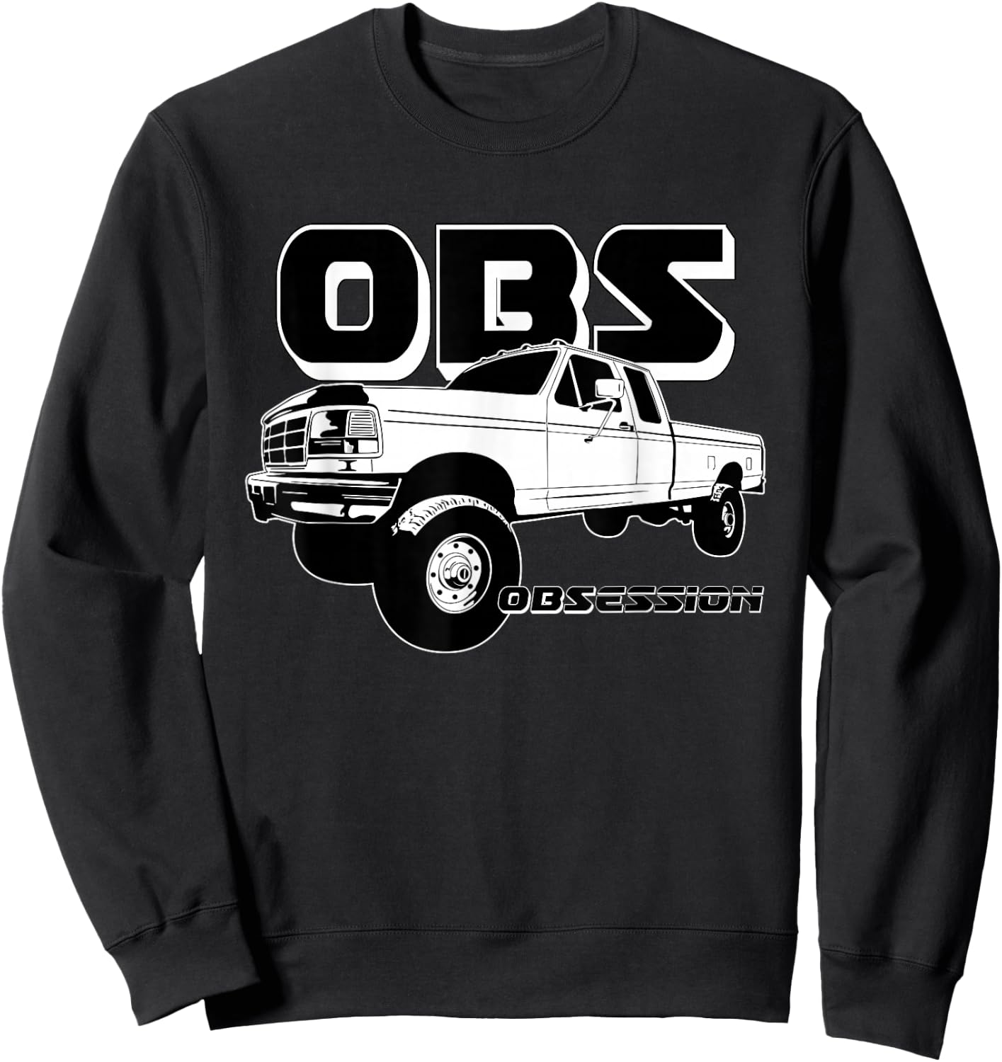 OBS 90s Extended Cab Pickup Truck Sweatshirt - Sweatshirt | Black