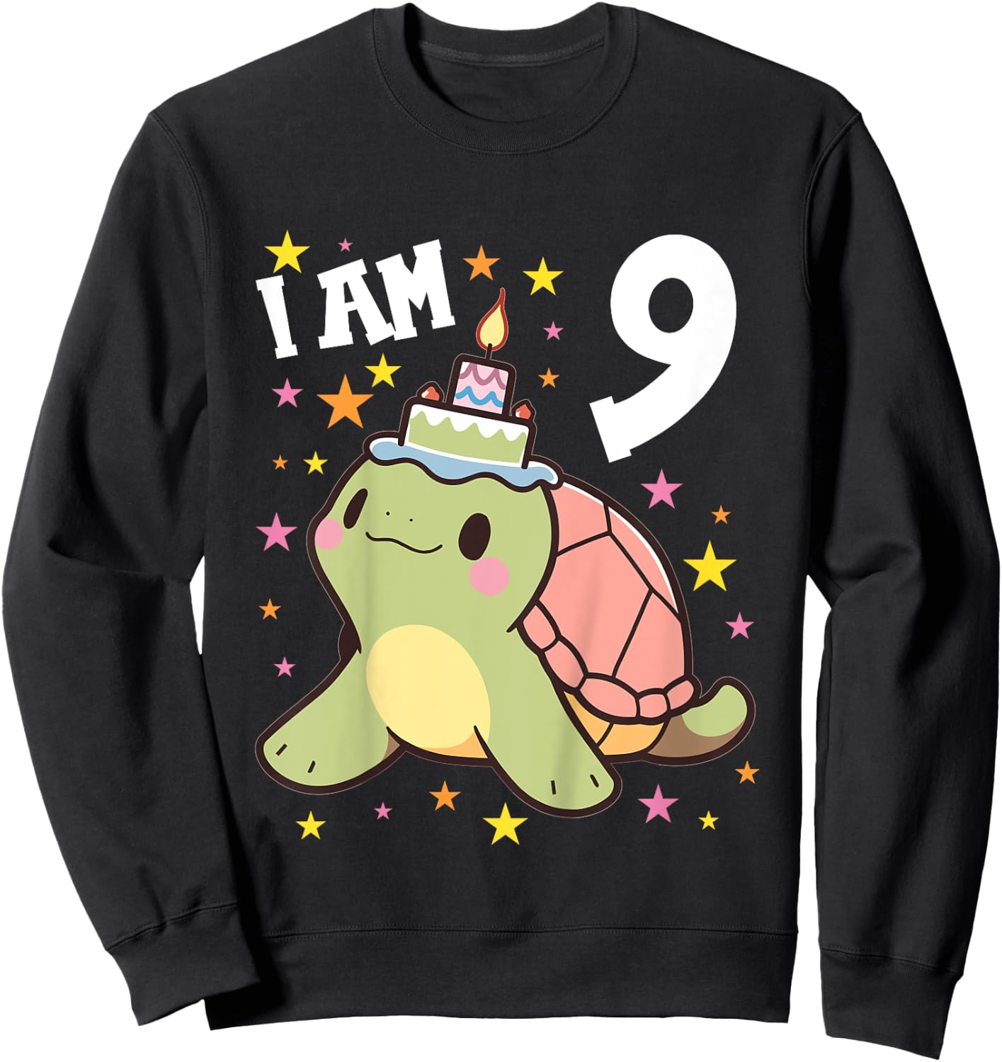 9 Years old Boy and Girl Turtles Turtle 9th birthday Turtle Sweatshirt - Sweatshirt | Black