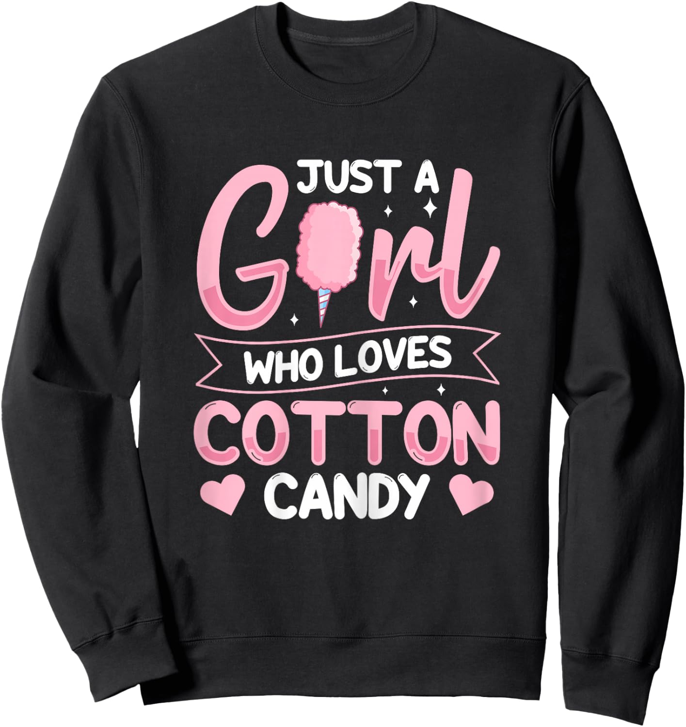 Cotton Candy Stick Design for a Cotton Candy girl Sweatshirt - Sweatshirt | Black