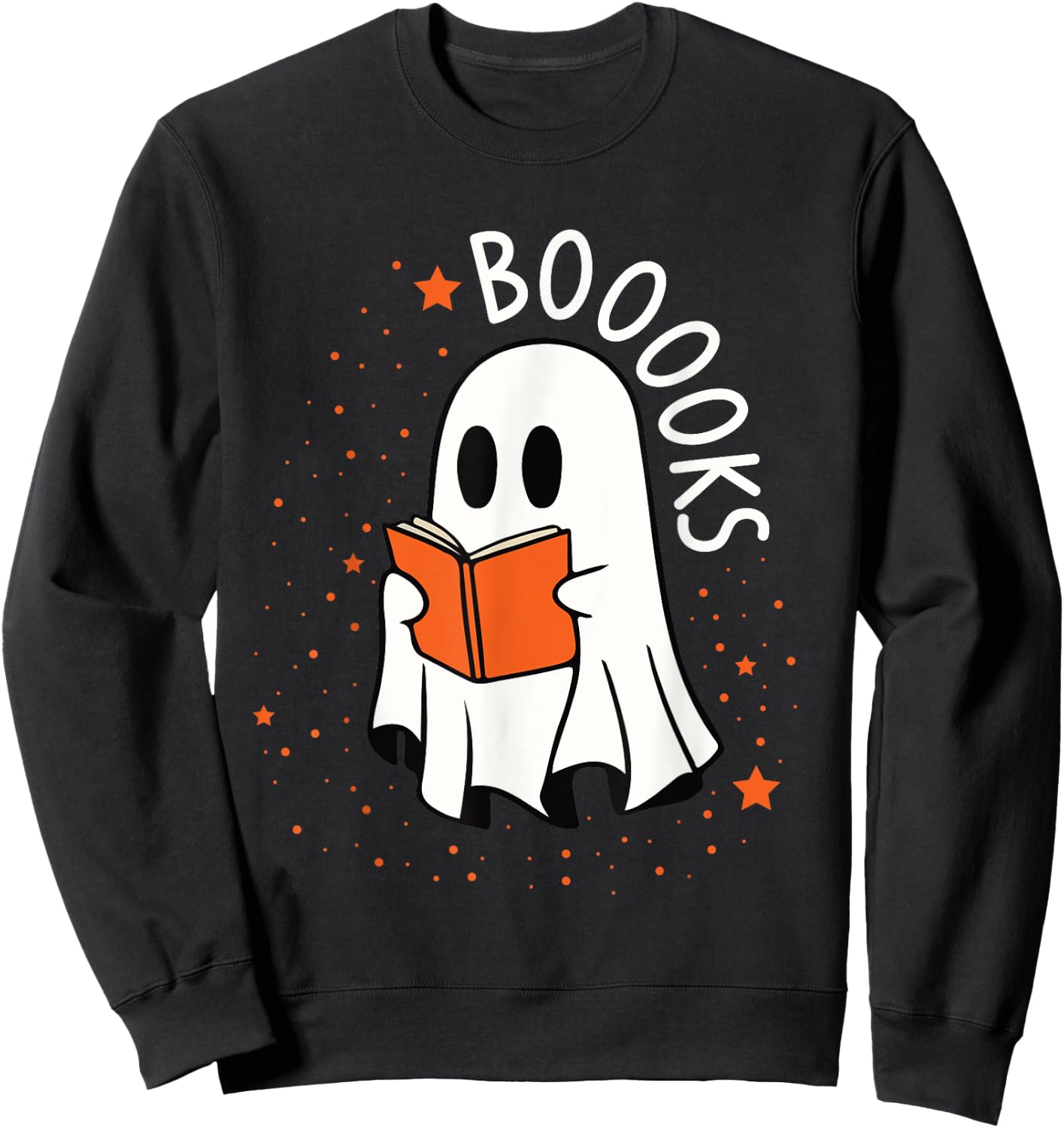 Ghost Reading Books Boooks Halloween Teacher Boook Women Kids Sweatshirt - Sweatshirt | Black