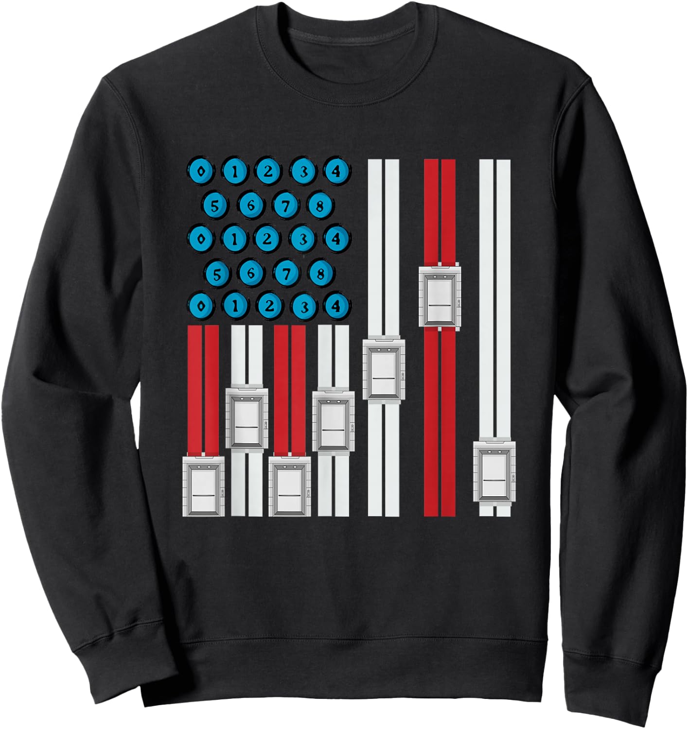 4th Of July Elevator Mechanic Engineer USA Elevator Sweatshirt - Sweatshirt | Black