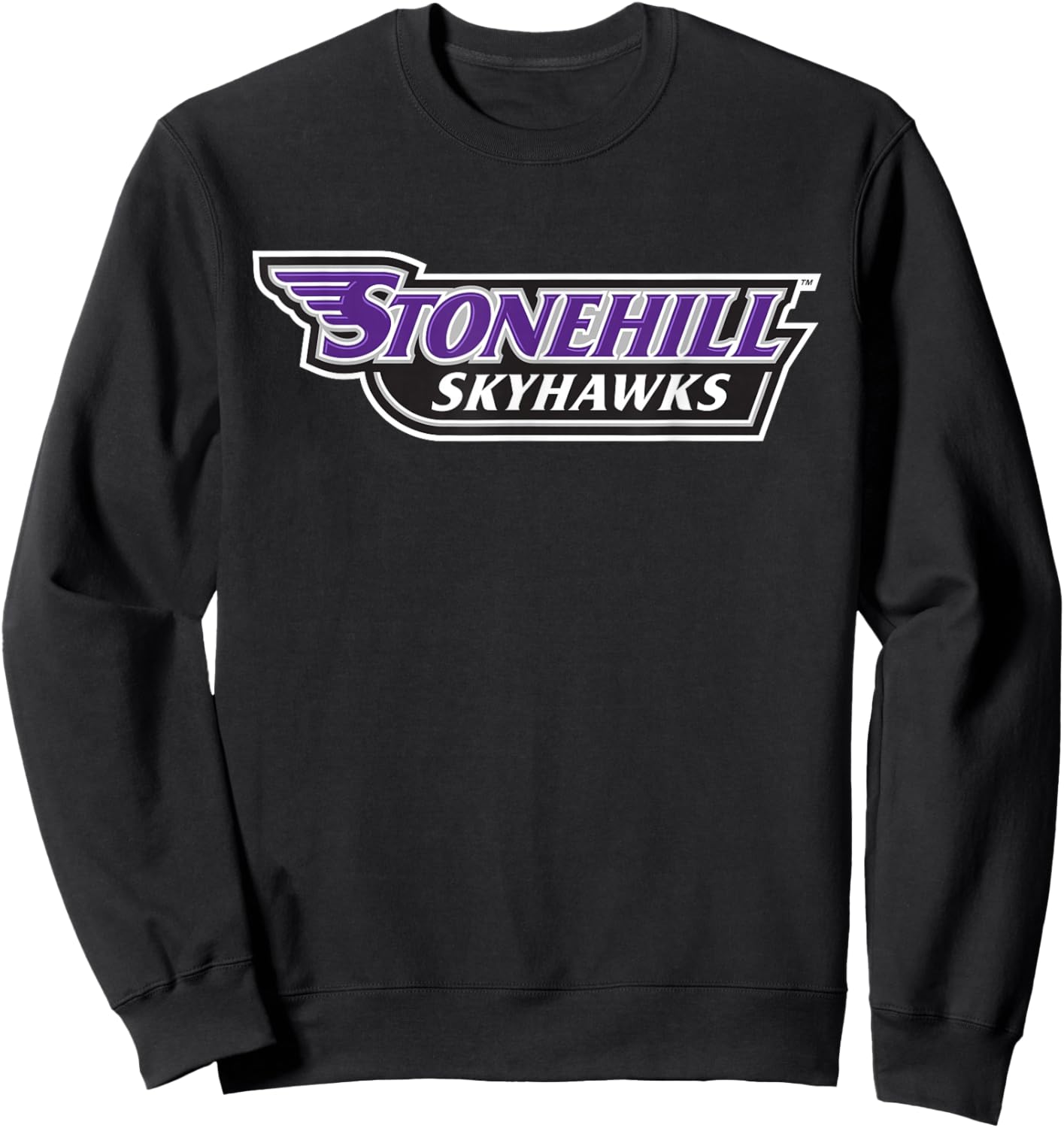 Stonehill College Skyhawks Text Logo Sweatshirt - Sweatshirt | Black